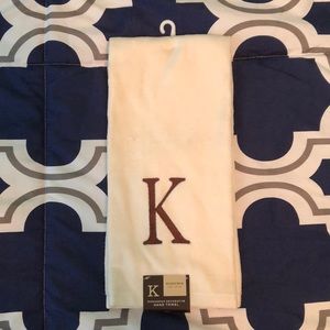 K monogrammed Sonoma Life + Style hand towel